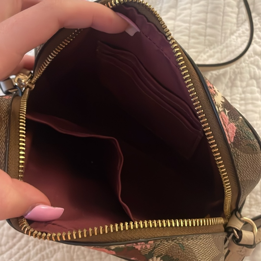 Coach Brown Floral Crossbody Bag - Picture 5 of 6